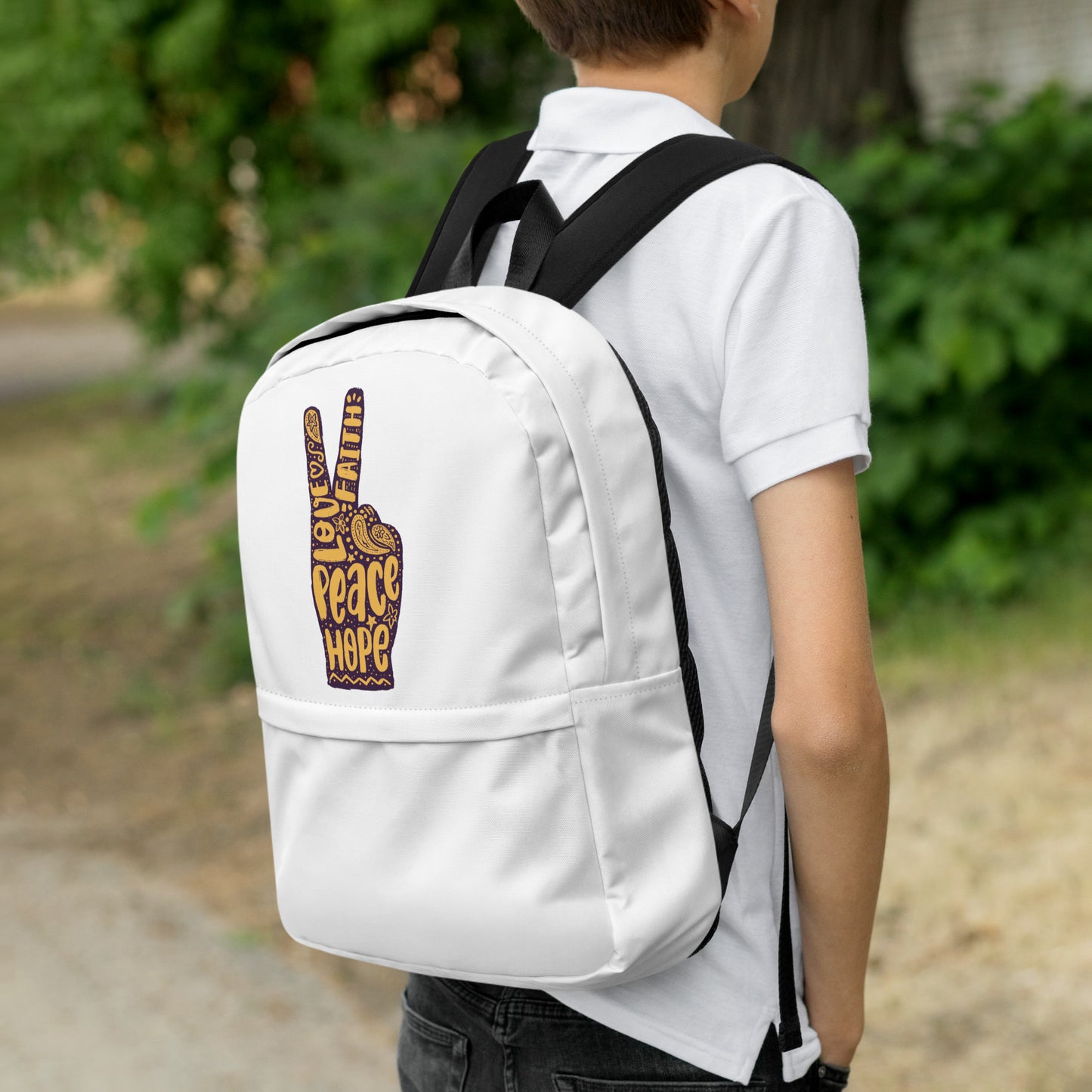 peace sign back pack