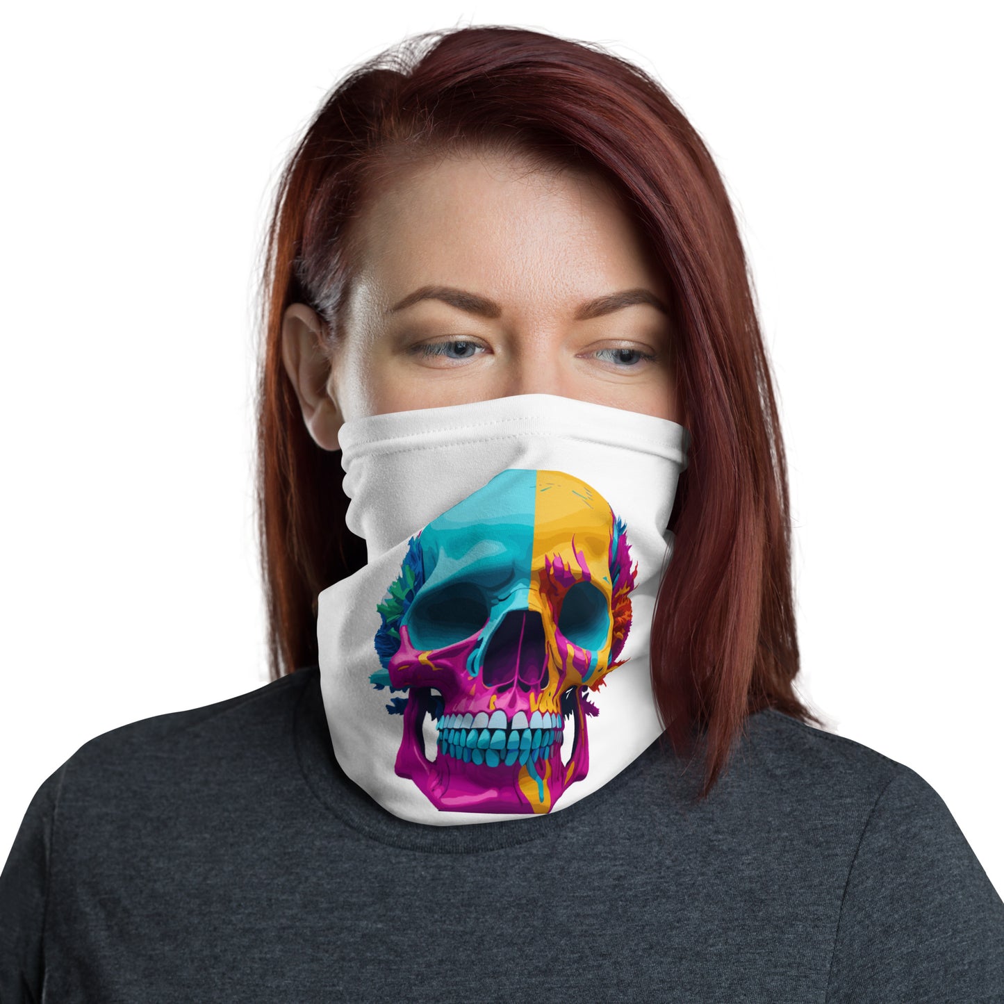 lsd skull neck gaiter