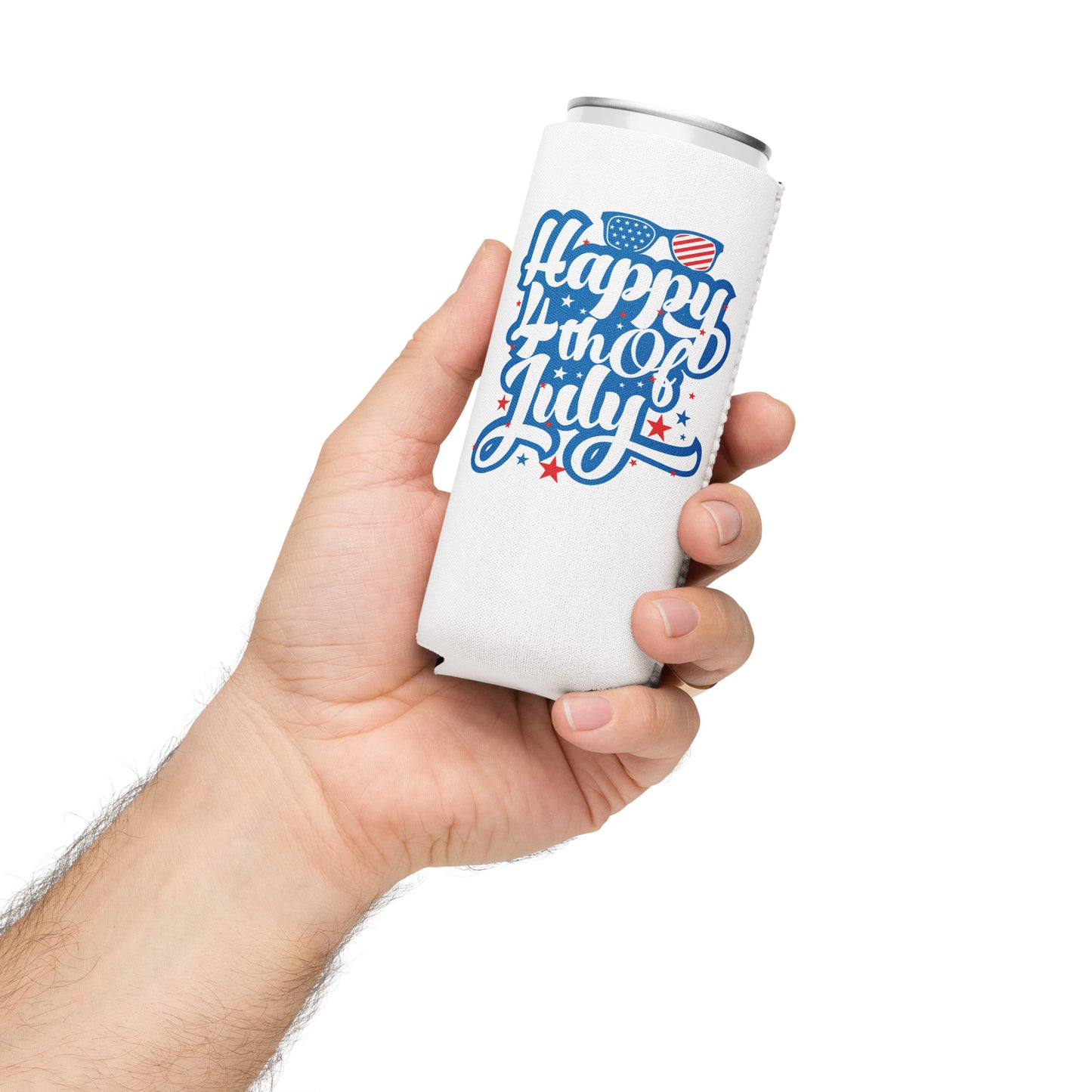 Happy 4th of July slim Can Hugger