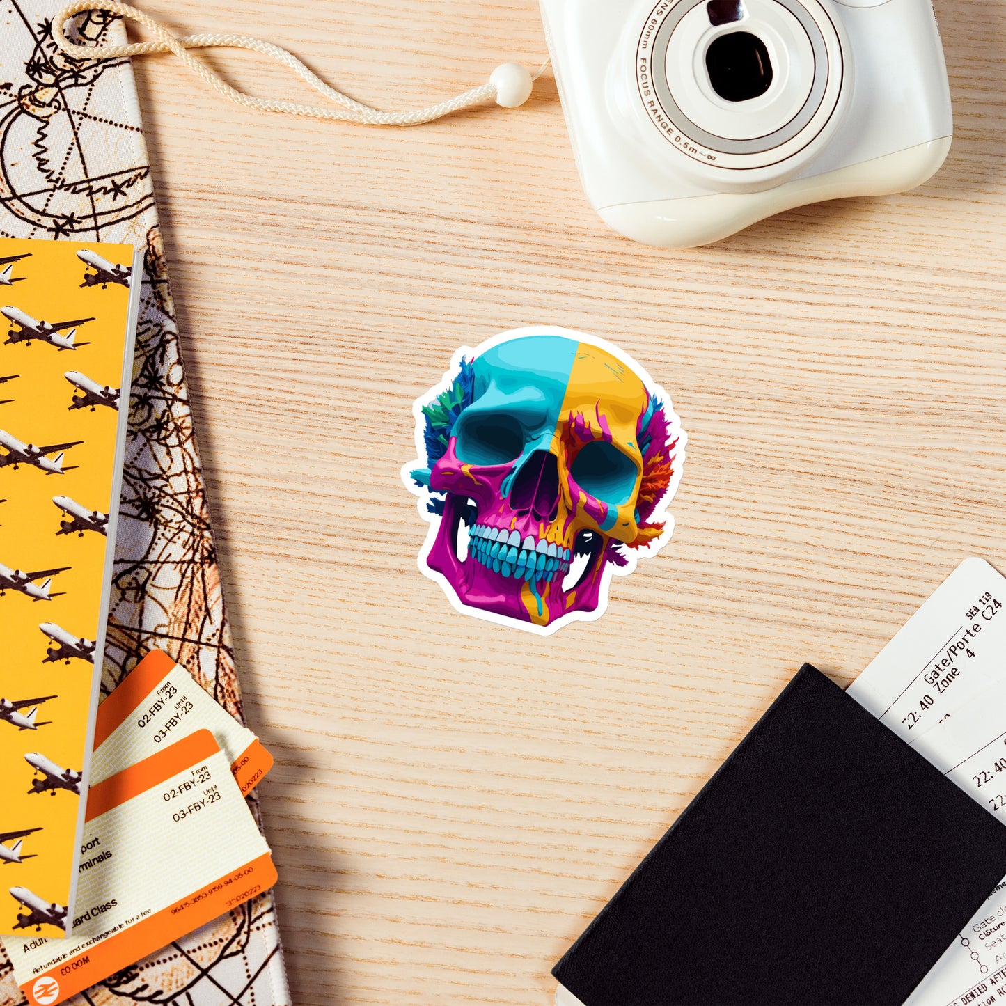 lsd color skull magnet