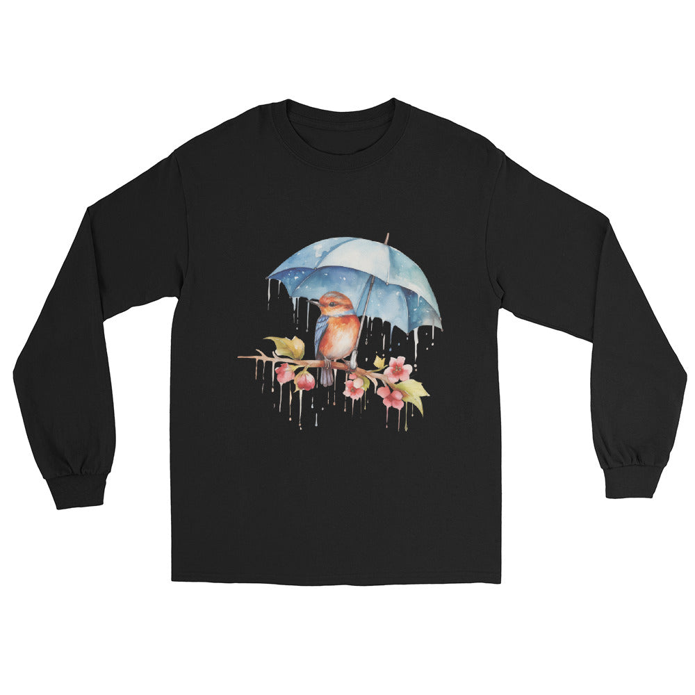 Baby Bird with an Umbrella Ladies Long Sleeve Shirt