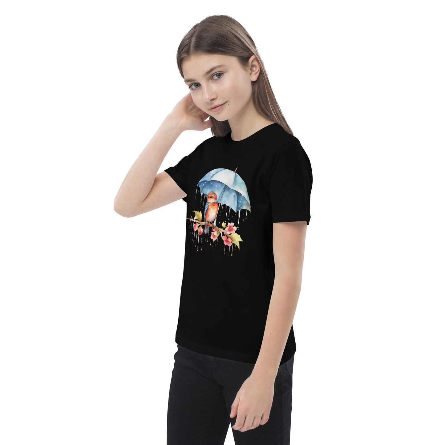 Bird with an Umbrella Kids Tee Shirt