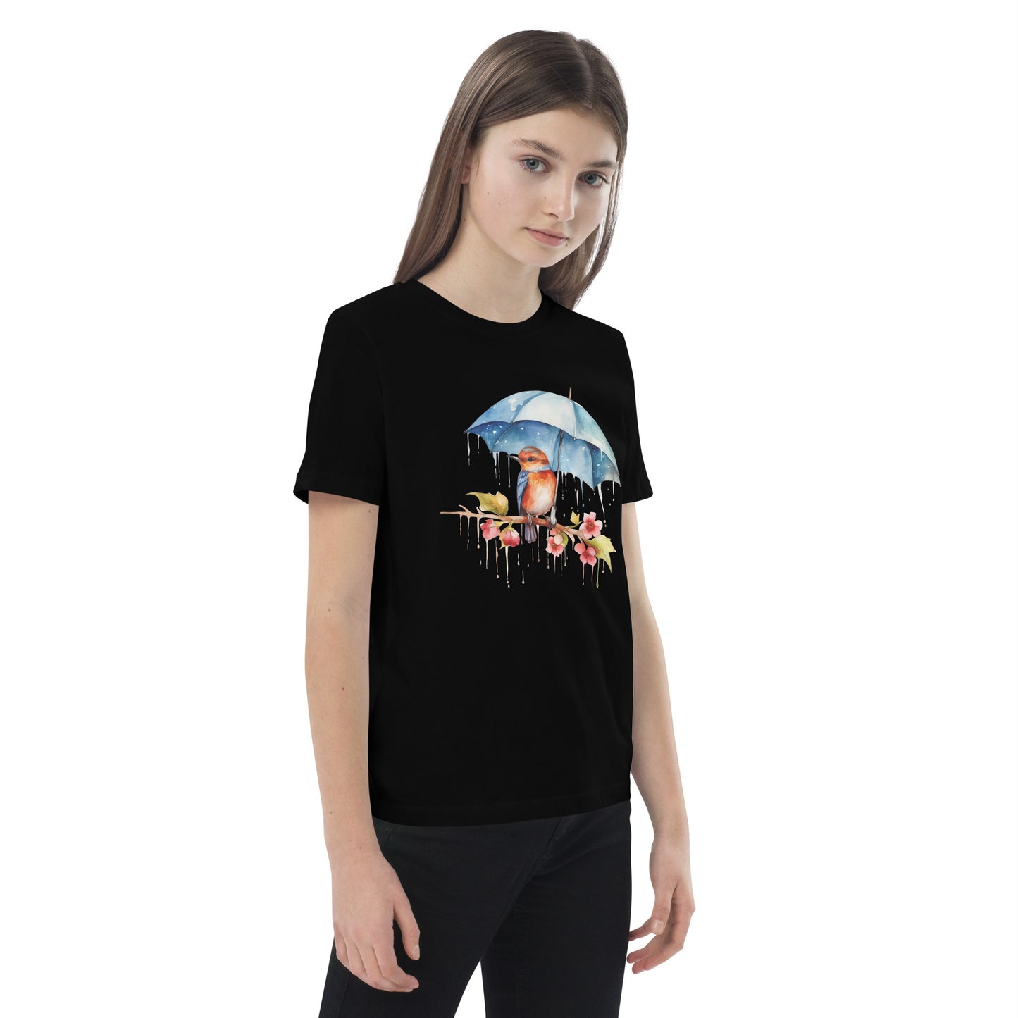 Bird with an Umbrella Kids TShirt