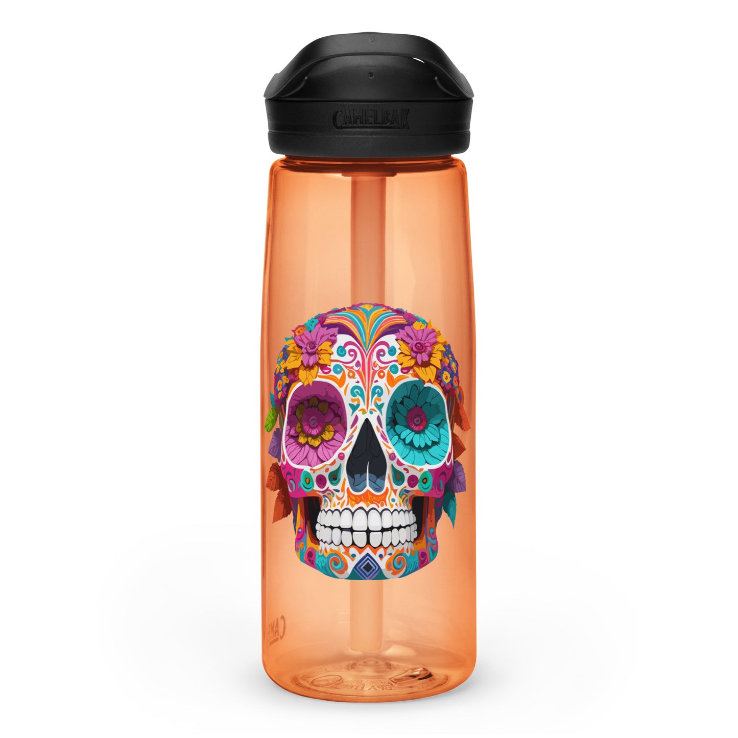 sugar skull sports water bottle