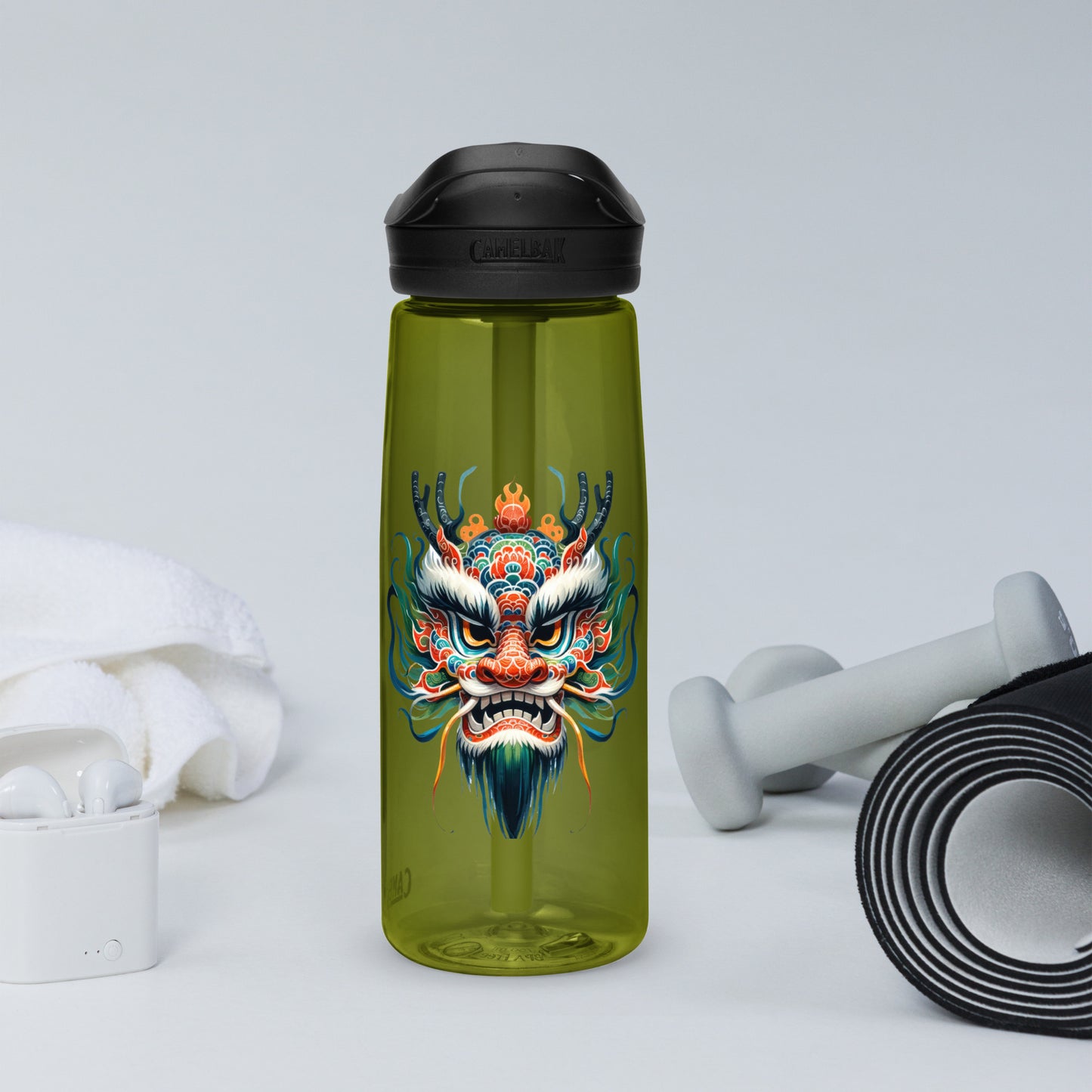 New Year's Dragon Sports Water Bottle