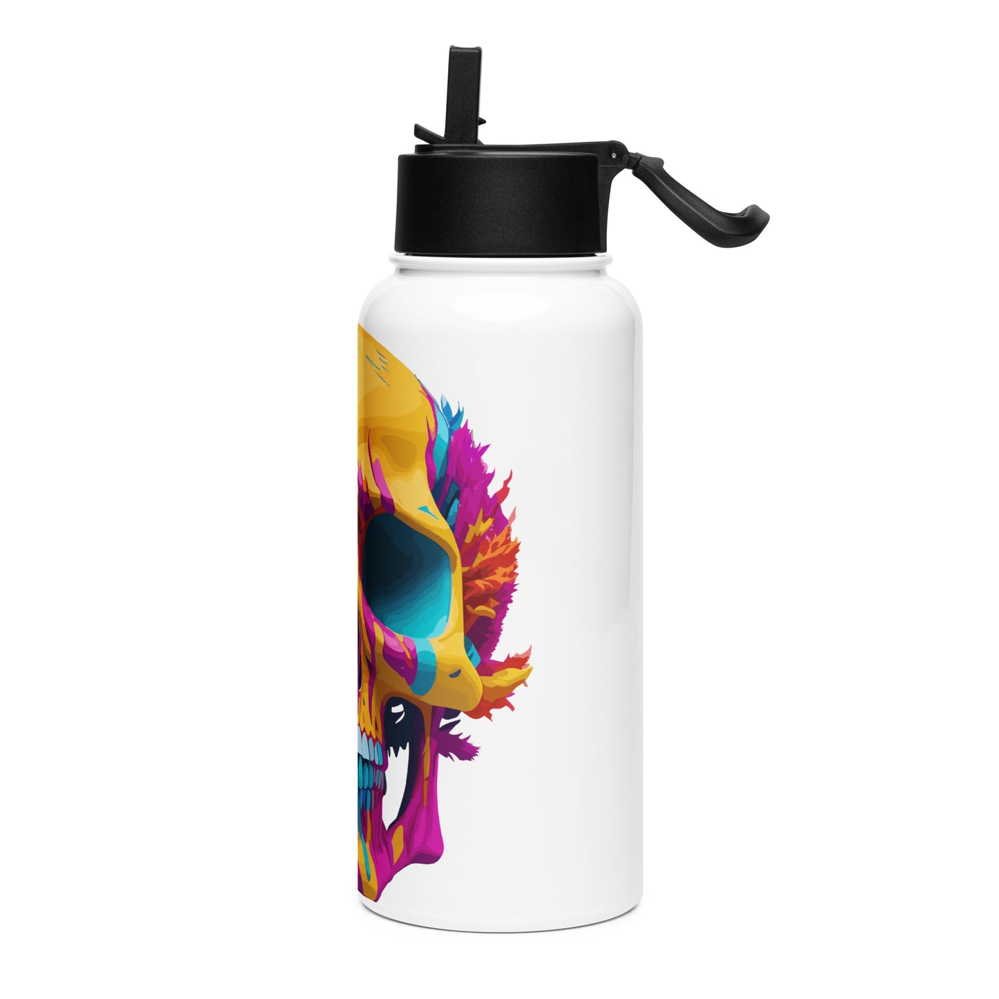 color skull water bottle