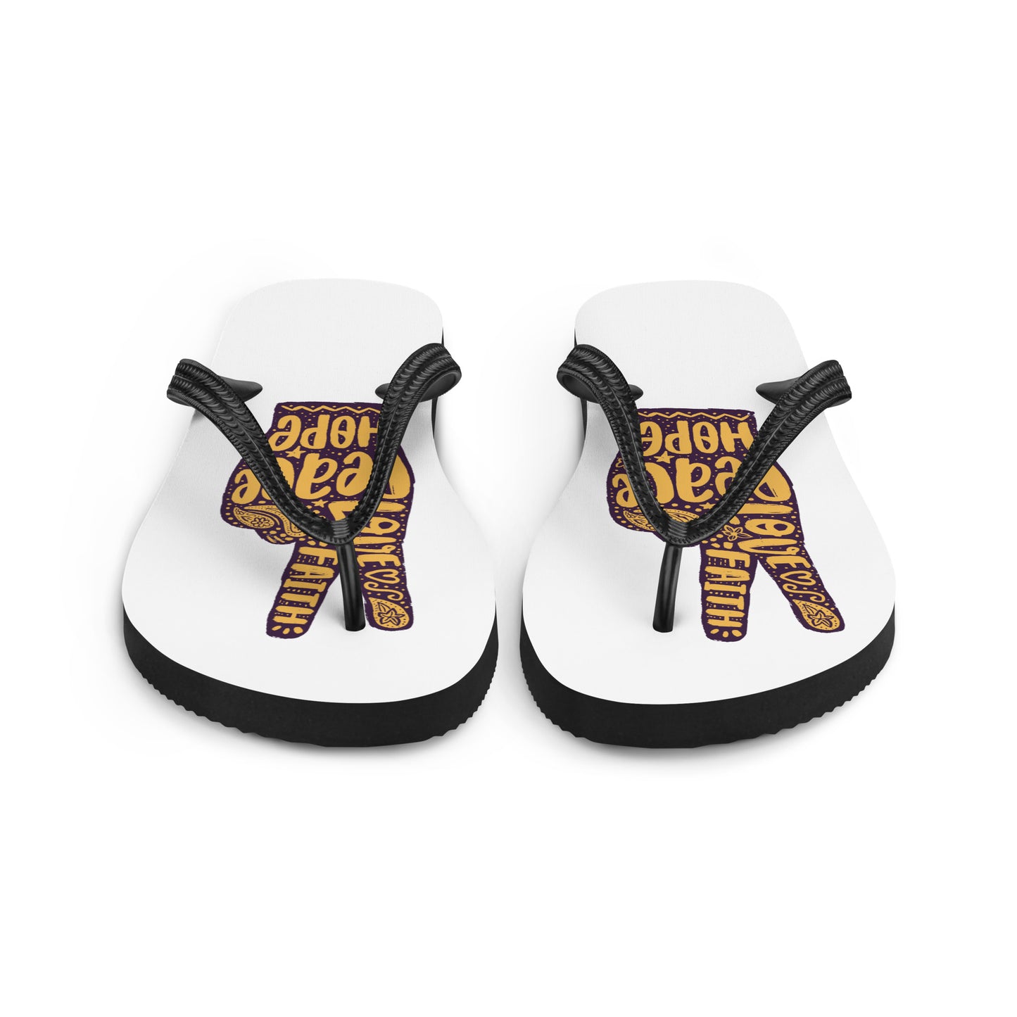 Love, Hope, Faith Flip-Flops