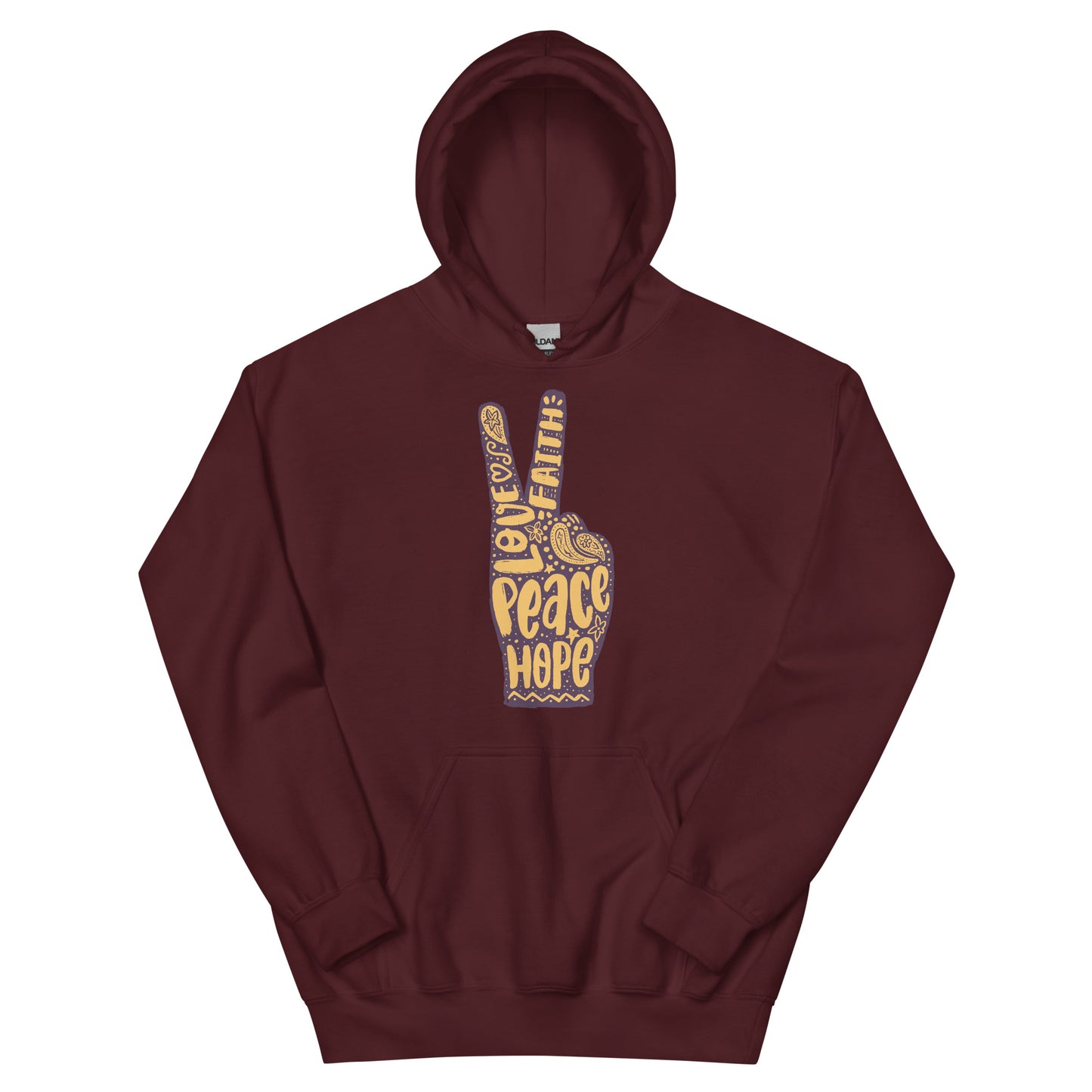 peace sign men's hoodie