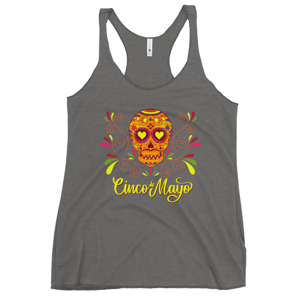 Floral Sugar Skull Ladies Tank Top