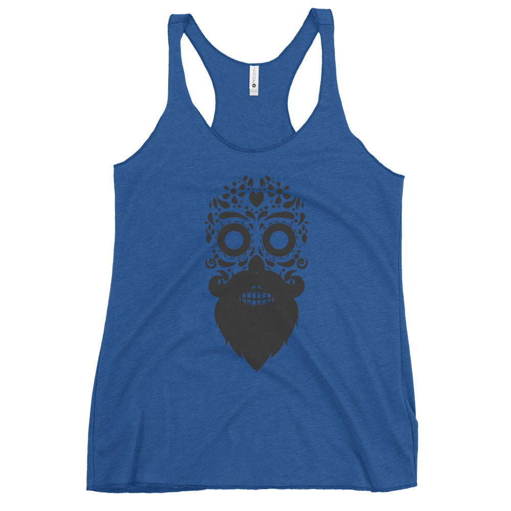 Beard Skull Ladies Racerback Tank Top