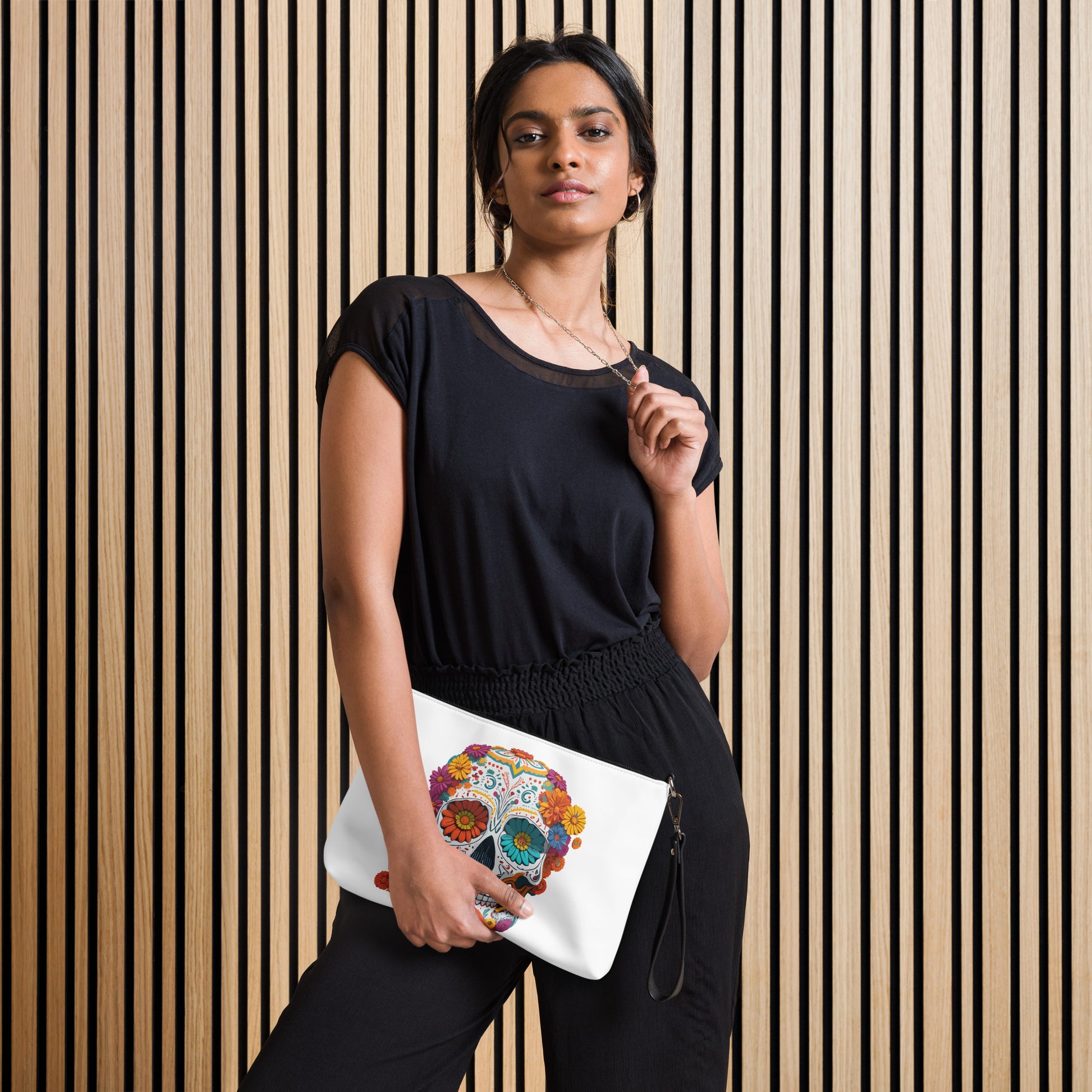 Floral Sugar Skull Crossbody Bag