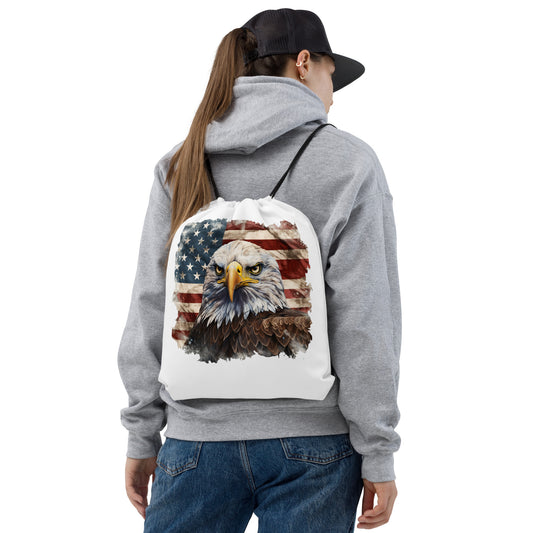 American Bald Eagle Drawstring Bag