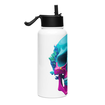 colorful skull water bottle