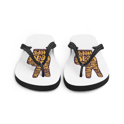 Love, Hope, Faith Flip-Flops