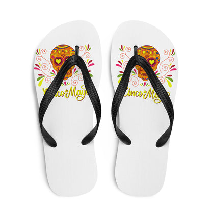 Cinco De Mayo Sugar Skull Flip-Flops