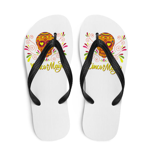 Cinco De Mayo Sugar Skull Flip-Flops