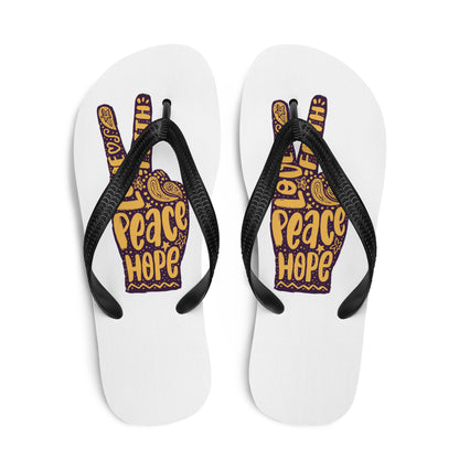 Love, Hope, Faith, Peace Flip-Flops