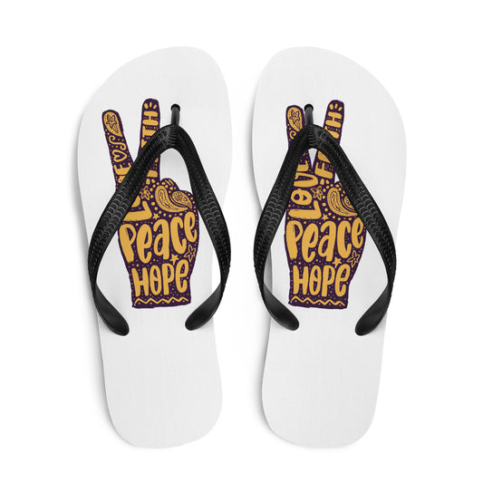 Love, Hope, Faith, Peace Flip-Flops
