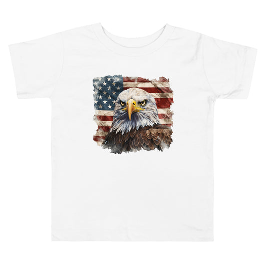 American Bald Eagle & USA Flag Toddler T-Shirt