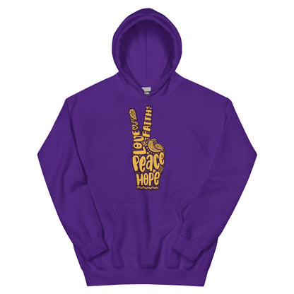 Love, Faith, Hope, Peace Sign Ladies Hoodie