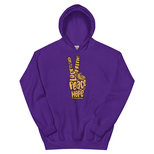 Love, Faith, Hope, Peace Sign Ladies Hoodie