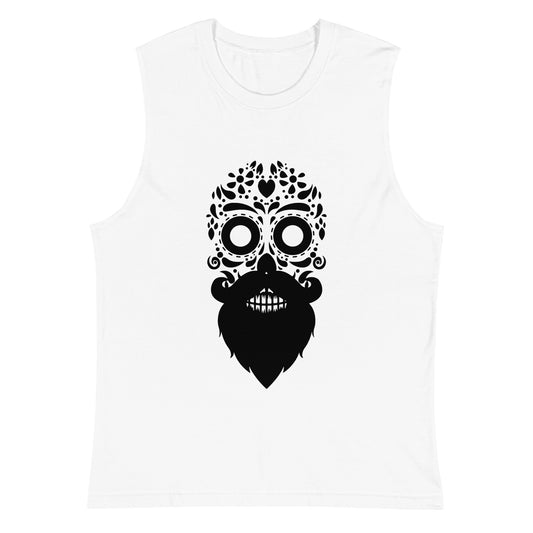 Sugar Skull Beard Unisex Muscle Shirt