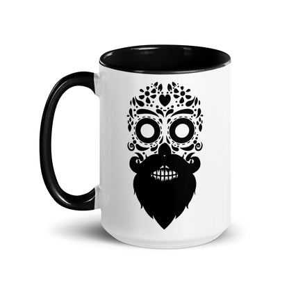 Bearded Sugar Skull Coffee Mug with Color 