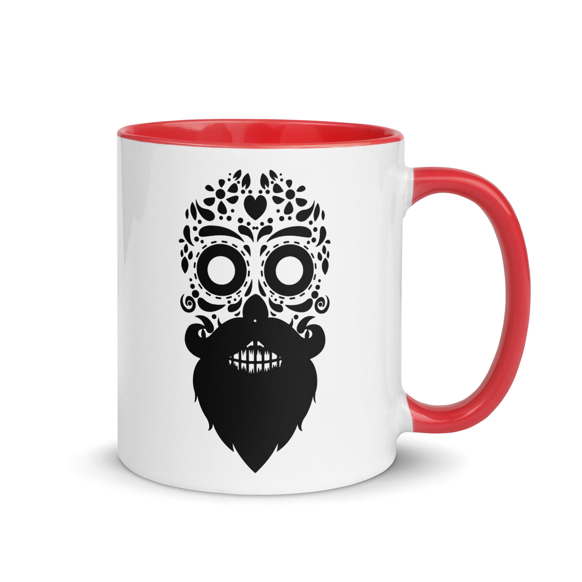 Beard Sugar Skull Coffee Mug with Color Inside