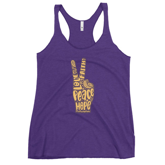Love, Faith, Hope Ladies Racerback Tank Top