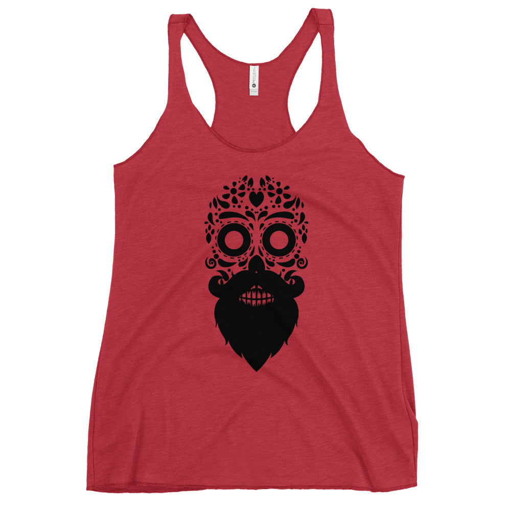 Bearded Sugar Skull Racerback Tank Top