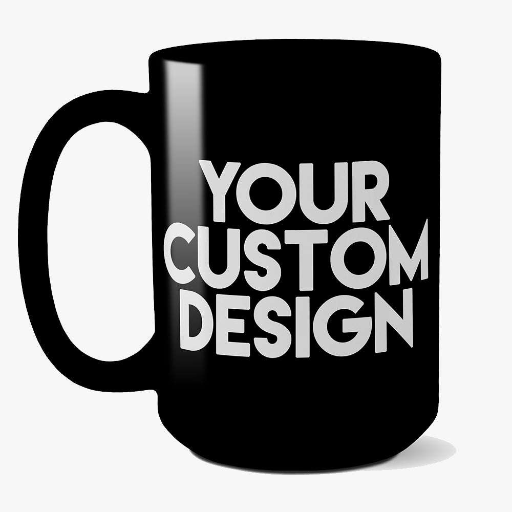 custom printed black coffee mug
